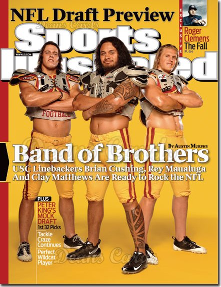 2009 Sports Illustrated - With Label   April 27  -  USC Linebackers Cushing Maualuga & Matthews 
