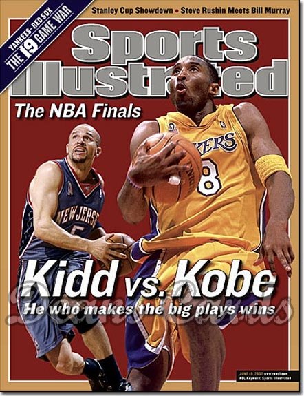 2002 Sports Illustrated - With Label   June 10  -  Jason Kidd New Jersey Nets Kobe Bryant LA Lakers