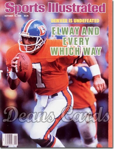 1986 Sports Illustrated - With Label   October 13  -  John Elway (Denver Broncos)