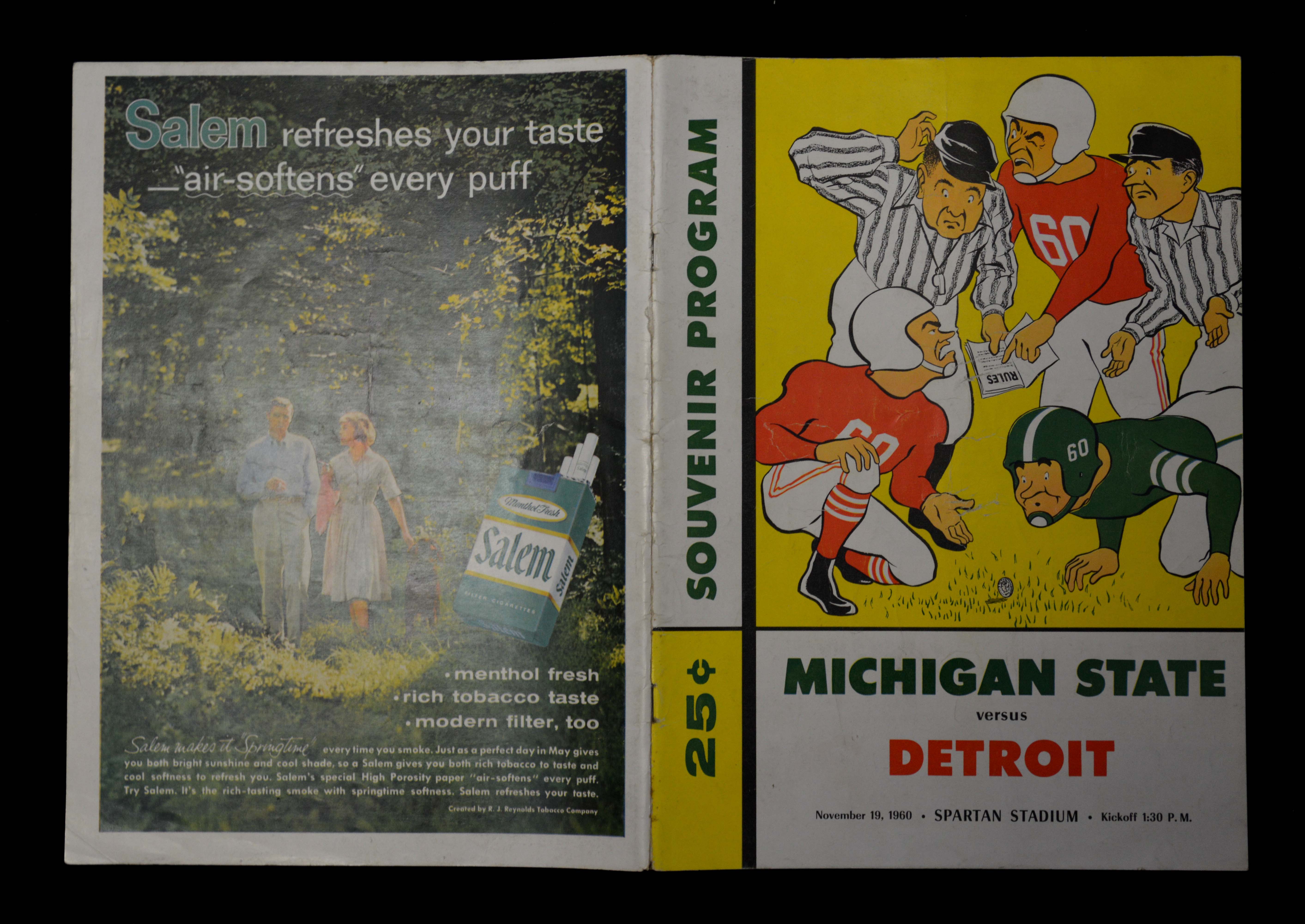 1960    Michigan State Vs. Detroit Souvenir Program