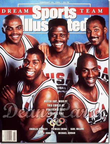 1991 Sports Illustrated - With Label   February 18  -  USA Olympic Dream Team Jordan Magic Barkley