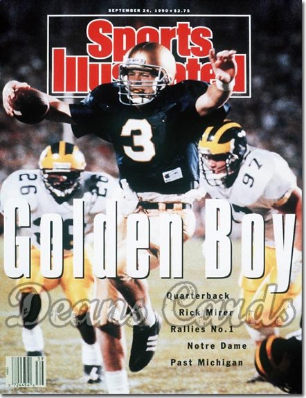 1990 Sports Illustrated - With Label   September 24  -  Rick Mirer (Notre Dame Fighting Irish)