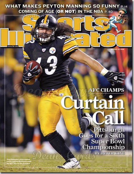 2009 Sports Illustrated - With Label   January 26  -  Troy Polamalu seals AFC title (Steelers)
