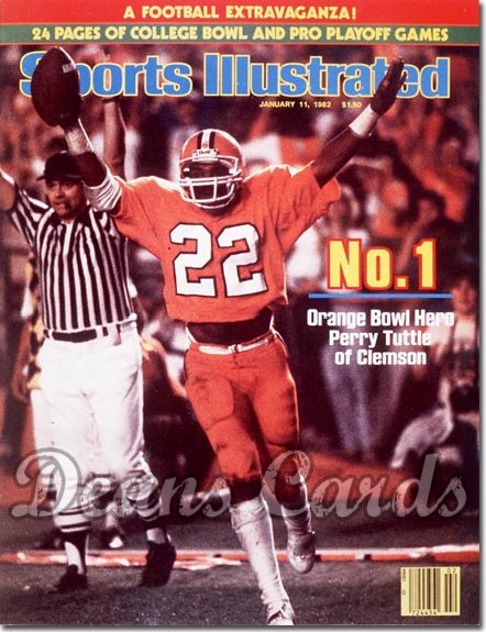 1982 Sports Illustrated - With Label   January 11  -  Perry Tuttle Clemson Tigers