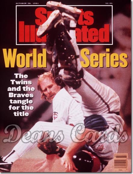 1991 Sports Illustrated - With Label   October 28  -  Dan Gladden (Minnesota Twins) Greg Olsen (Atlanta Braves)