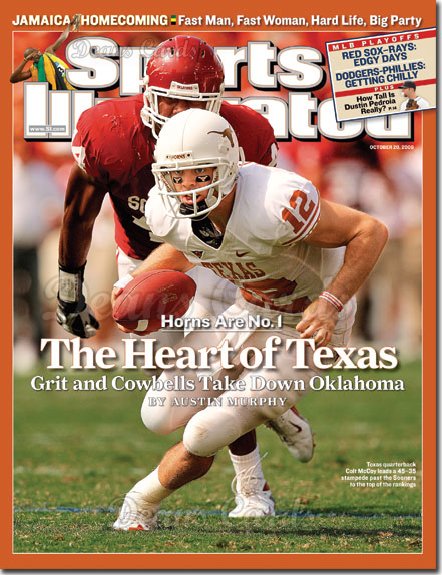 2008 Sports Illustrated - With Label   October 20  -  Colt McCoy of Texas (Texas v. Oklahoma)