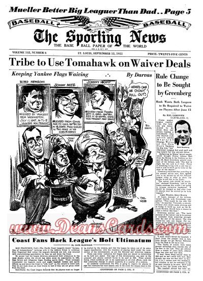 1951 The Sporting News   September 12  - Webb