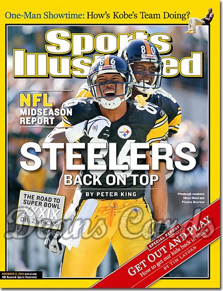 2004 Sports Illustrated - With Label   November 15  -  Hines Ward Plaxico Burress Pittsburgh