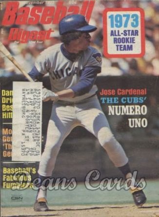 1973 Baseball Digest   -  Jose Cardenal  November 