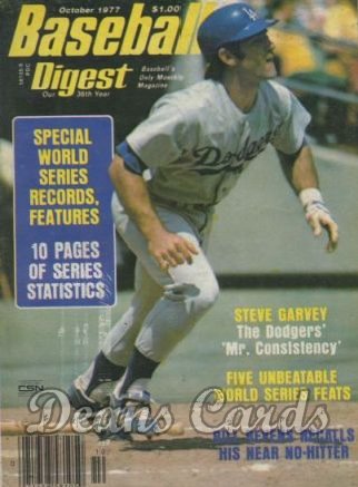 1977 Baseball Digest   -  Steve Garvey  October 