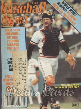 1984 Baseball Digest   -  Rick Dempsey  January 