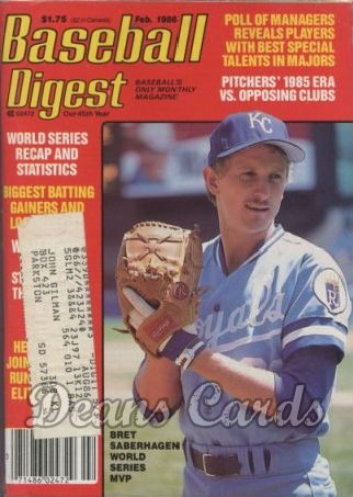 1986 Baseball Digest   -  Bret Saberhagen  February 