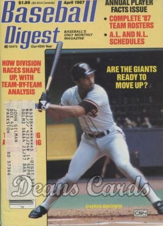 1987 Baseball Digest   -  Chris Brown  April 