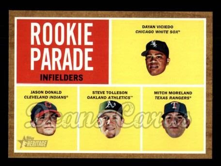 2011 Topps Heritage #499   -  Dayan Viciedo / Jason Donald / Steve Tolleson / Mitch Moreland Rookie Parade - Indielders