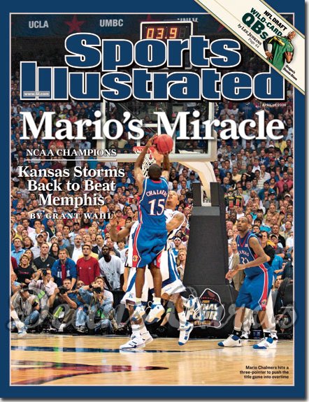 2008 Sports Illustrated - With Label   April 14  -  Mario Chalmers Kansas Jayhawks Basketball