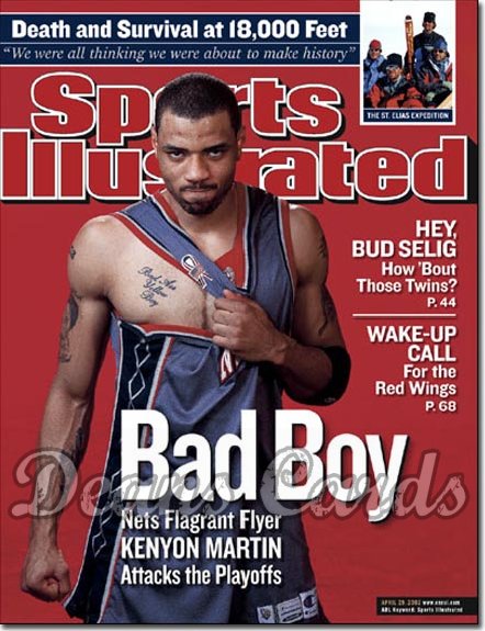 2002 Sports Illustrated - With Label   April 29  -  Kenyon Martin New Jersey Nets