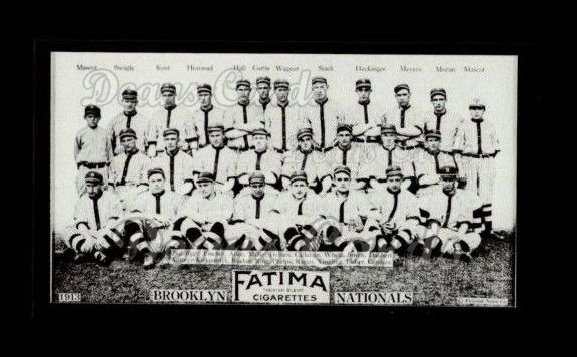 1913 T200 Fatima Team Reprint #10   Brooklyn Nationals
