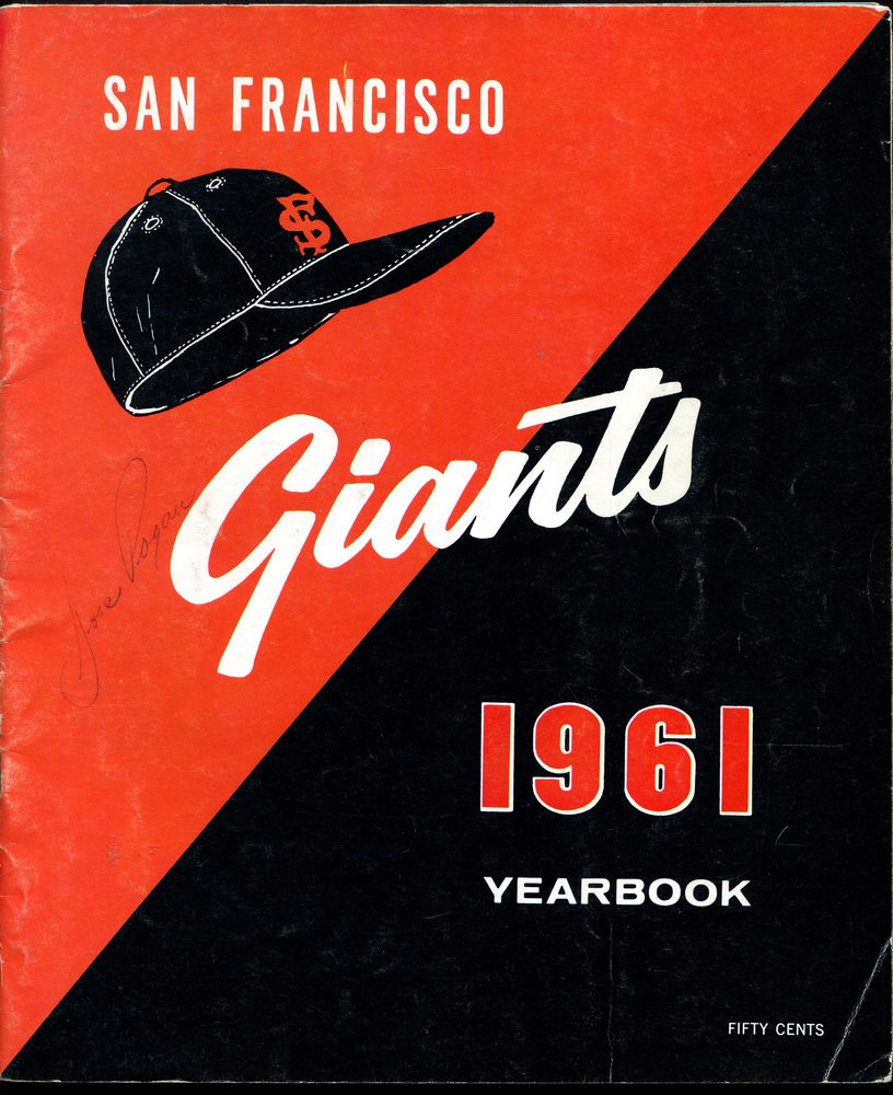    1961 San Francisco Giants Yearbook - Jose Pagan Autographed On Cover