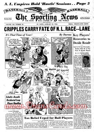 1956 The Sporting News   January 25  - Pepper Martin / Al Rosen