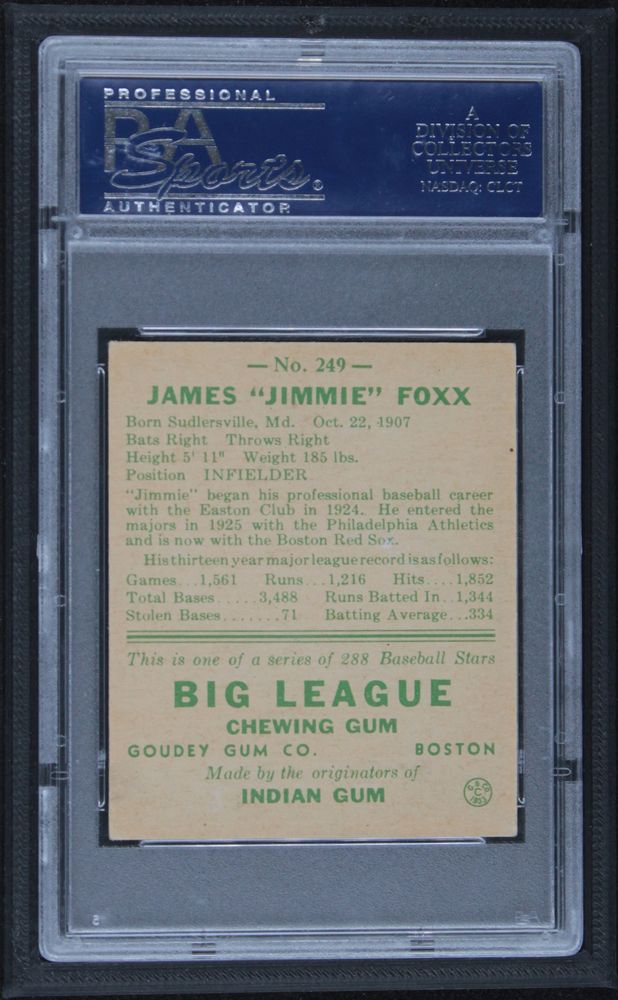 1938 Goudey Heads Up #249 / #273 Jimmie Foxx 