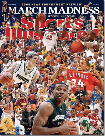 2009 Sports Illustrated - With Label   March 23  -  March Madness (Michigan State Illinois Ohio State Purdue) 