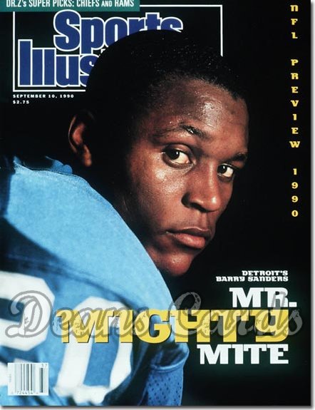 1990 Sports Illustrated - With Label   September 10  -  Barry Sanders (Detroit Lions) Pro Football Issue