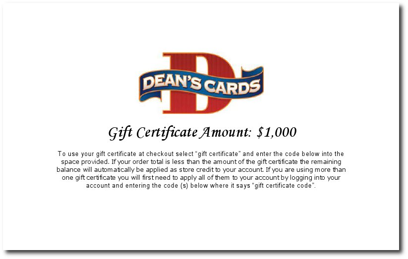    $1000 Gift Certificate