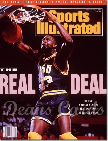 1991 Sports Illustrated - With Label   January 21  -  Shaq O'Neal (LSU Tigers)